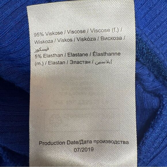 Ulla Popken Rib Knit Stretch Turtleneck Bodysuit, Split Size 20/22 Royal Blue - Picture 11 of 16